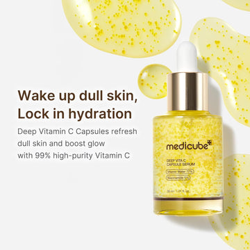 Medicube Deep Vitamin C Capsule Serum | Hydrating Facial Serum for Dull & Uneven Looking Skin | Liposome Vitamin Capsules for Radiant & Smooth Skin Texture | Korean Skincare, 1.01 fl oz