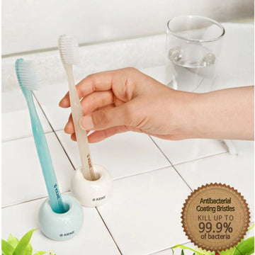 KENT Finest Soft Toothbrush 1 Box ( 6 piece) - Micro Thin Bristles, Anti-bacterial, BPA Free for Sensitive Gums and Teeth