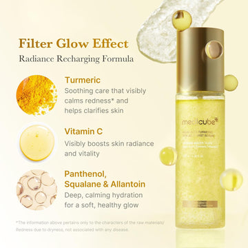 Medicube Turmeric Vitamin Gold Jelly Mist Serum, 2-in-1 Daily Facial Spray & Serum with Vitamin C, Turmeric & Panthenol, Hydrating & Calming Care, Lightweight Korean Skincare