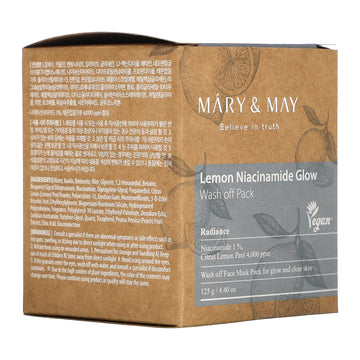 Mary & May Lemon Niacinamide Glow, Wash off Pack, 4.4 oz (125 g)