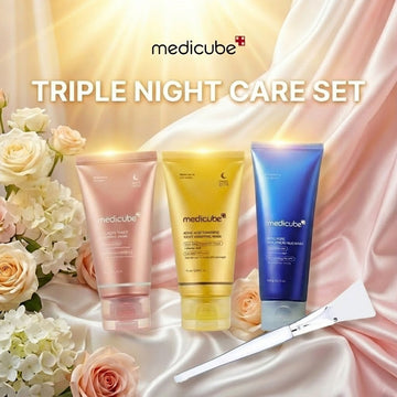 Medicube Triple Night Care Set – Elasticity, Radiance & Pore Care Masks, Nighttime Skincare, 3 Items